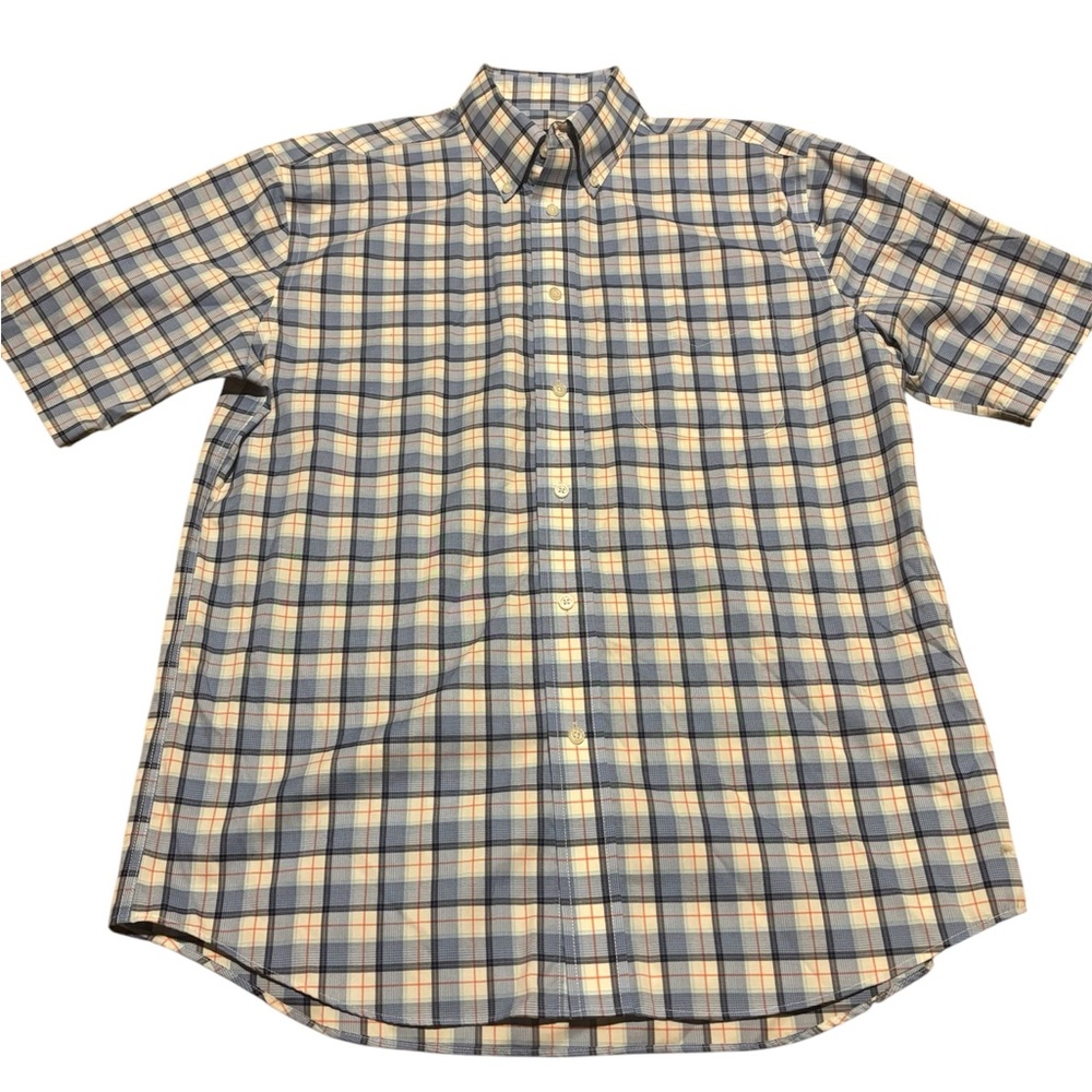 Jos A Bank Men's Plaid Short Sleeve Shirt Medium